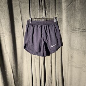 Nike Black Athletic Running Shorts with White Swoosh